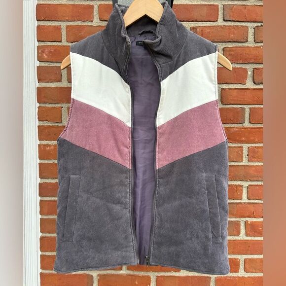 Staccato Purple Chevron Lightweight Corduroy Vest - Picture 3 of 8